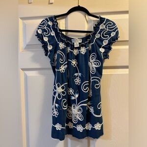 Gorgeous Blue Embroidered top